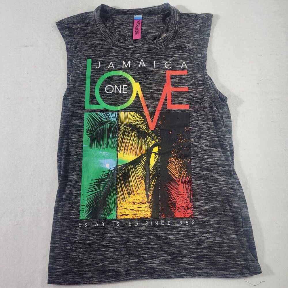 Jamaica Bob Marley Reggae One Love Tank Top Women's Black SZ Small